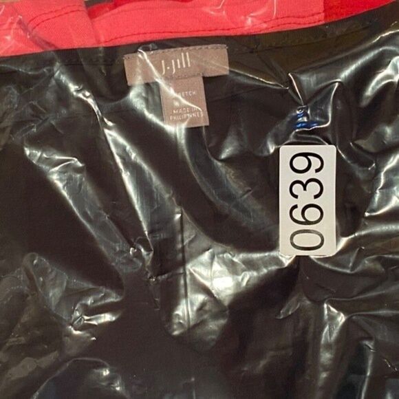 J Jill Color Block Long sleeve Tunic Red Brown Pink Size L Stretch - Picture 8 of 8